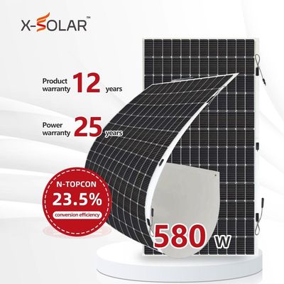 تشغيل أقصى حد من الجهد 44.19 فولت Glory Solar Motorhome 400W لوحة PV شبه مرنة للسيارات ذات الشاحنة البحرية